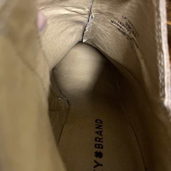 Lucky Brand Women’s size 9M Yakeena Tan Suede Leather Ankle Wedge Boots - Picture 16 of 16